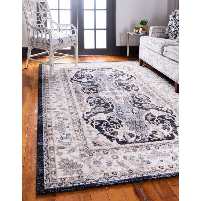 Astoria Grand Drury Oriental Black Area Rug & Reviews Wayfair